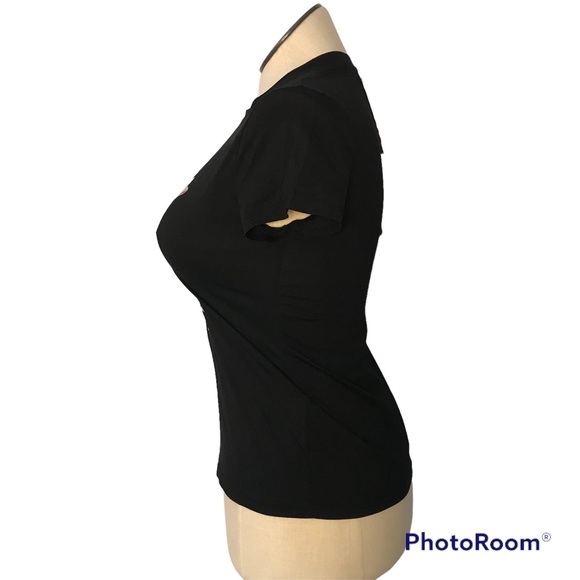 SISTER Fashion Black Basic Women T-Shirt Size M Cotton Short Sleeve Round Neck - Picture 4 of 9